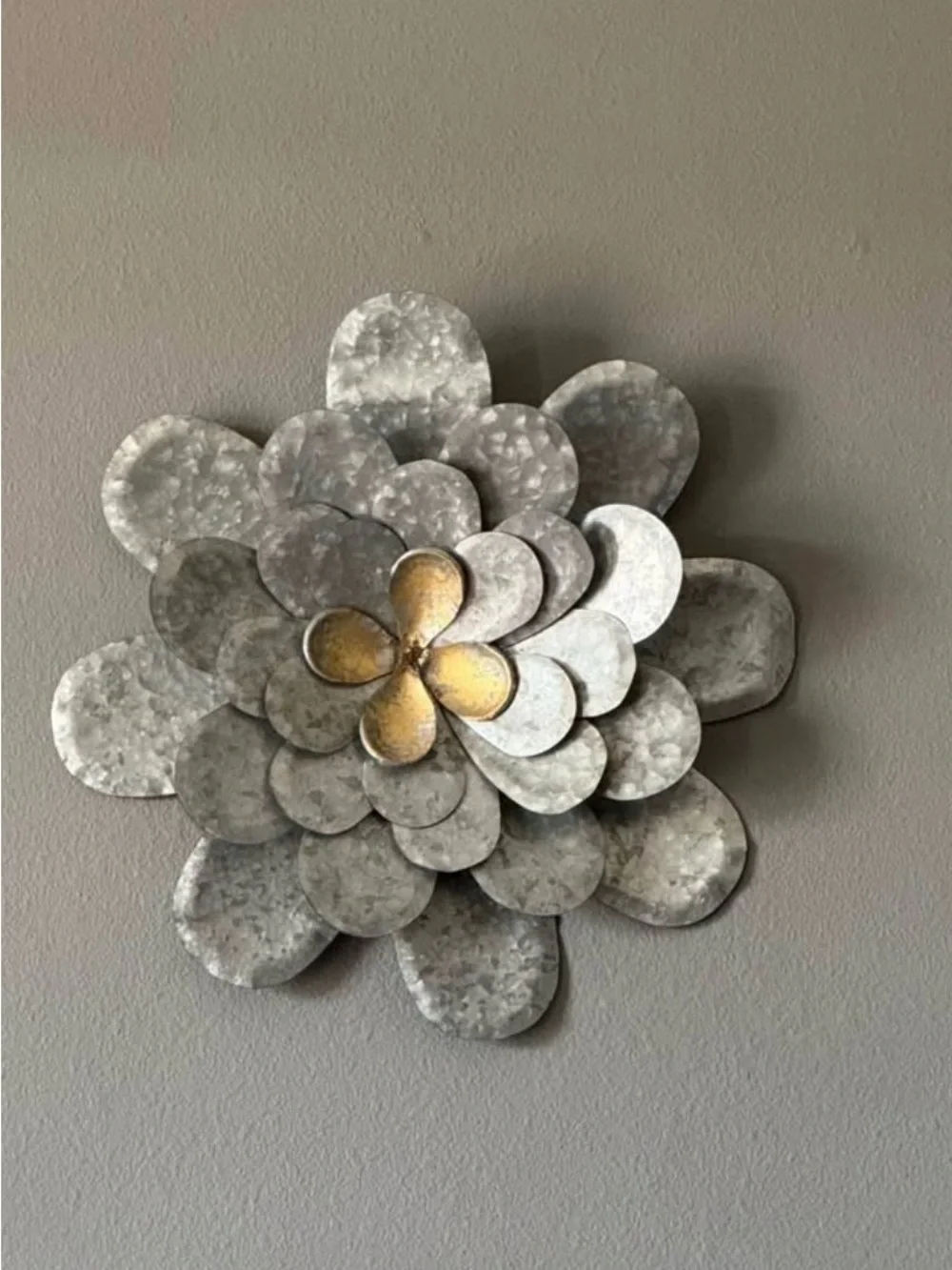 Silver Metal Flower Wall Décor - Set
